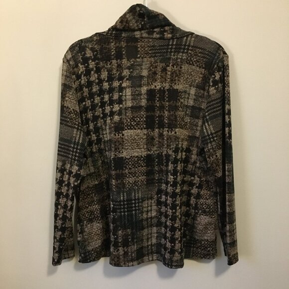 Haggar Clothing Stretchy Patchwork Cowl Turtleneck Top - XL - Picture 3 of 16